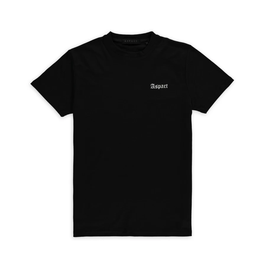 Aspact Wave Graphic Tee - Black Casual T-Shirt for Men & Women