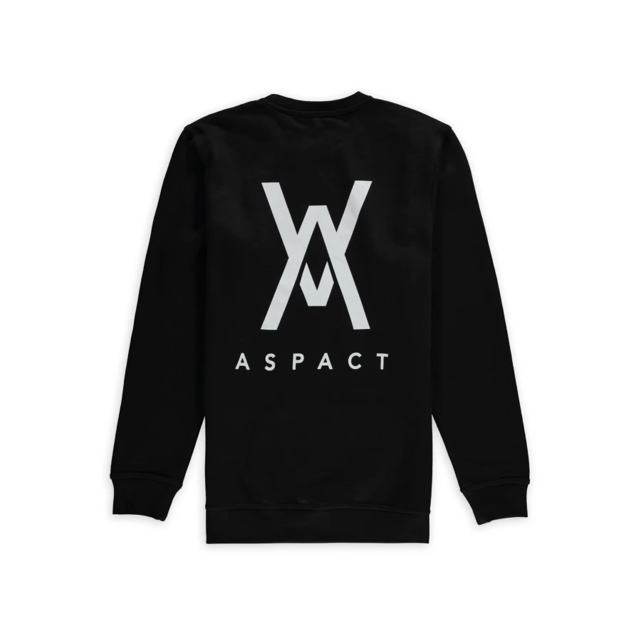 Aspact Black Logo Embroidered Sweater - Men's Casual Pullover