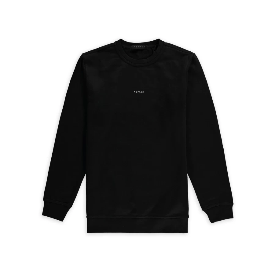 Aspact Black Logo Embroidered Sweater - Men's Casual Pullover