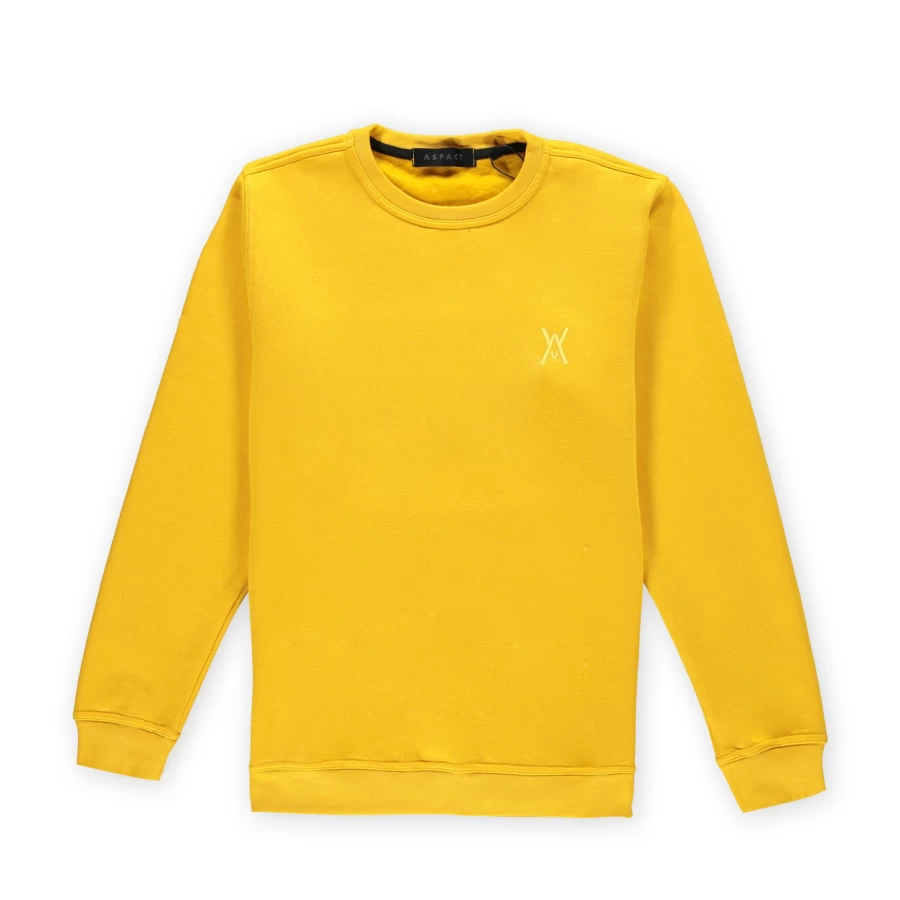 Aspact Bumblebee Logo Embroidered Crewneck Sweatshirt - Ton Sur Ton Design