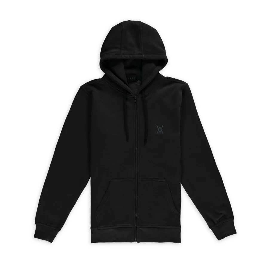 Aspact Dark Grey Zipper Hoodie for Men - Lightweight Fleece-Lined Zip-Up Jacket