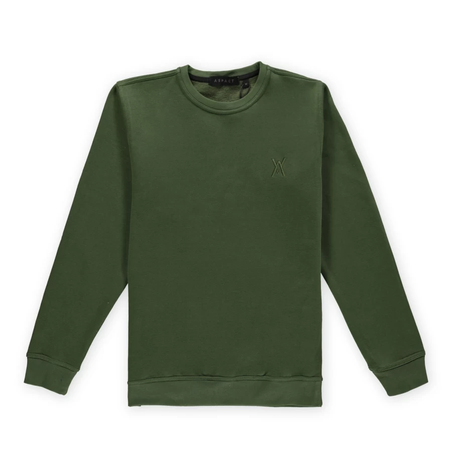 Aspart Green Logo Embroidered Crewneck Sweatshirt - Ton Sur Ton Design