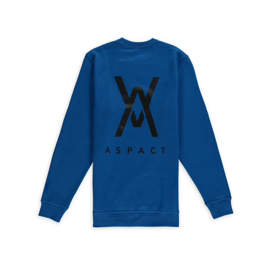Aspact Classic Blue Sweater with Back Logo - Men's Casual Pullover