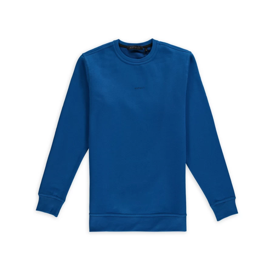 Aspact Classic Blue Sweater with Back Logo - Men's Casual Pullover