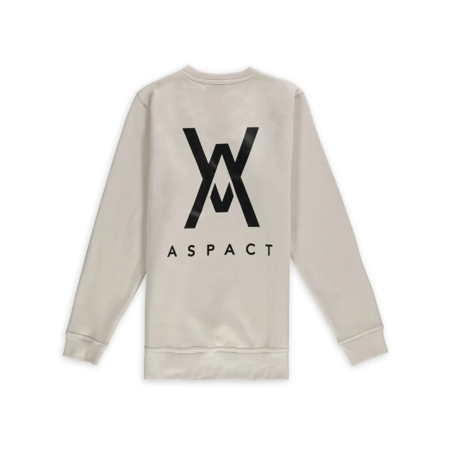 Aspact Back Logo Sweater Sand - Men's Casual Pullover with Branded Design, Comfortable Cotton Blend for Everyday Wear