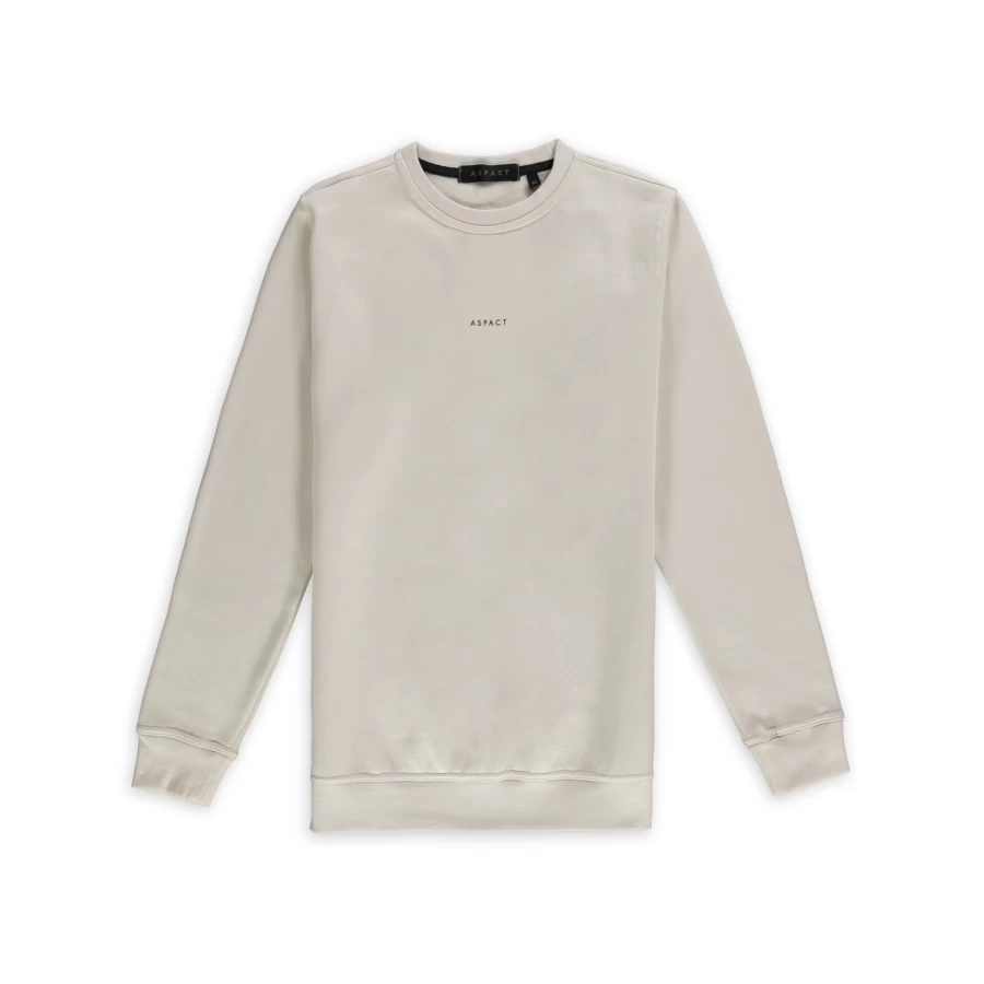 Aspact Back Logo Sweater Sand - Men's Casual Pullover with Branded Design, Comfortable Cotton Blend for Everyday Wear