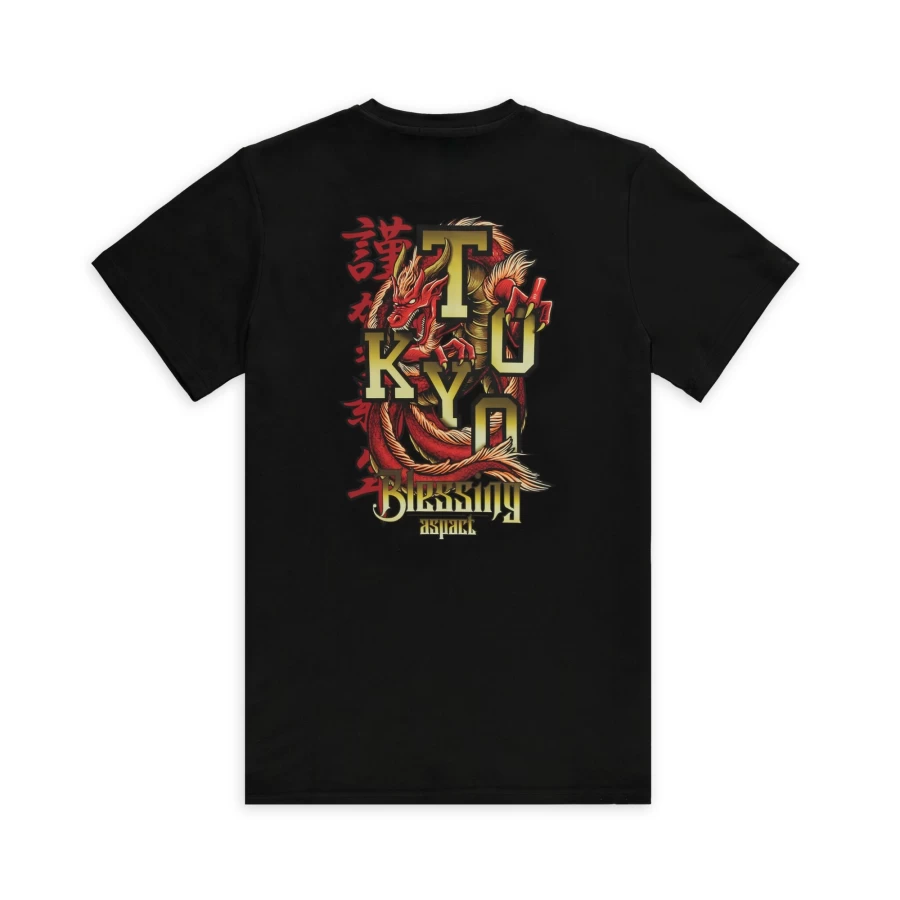 Aspact Tokyo Tee Black - Premium Cotton Men's T-Shirt