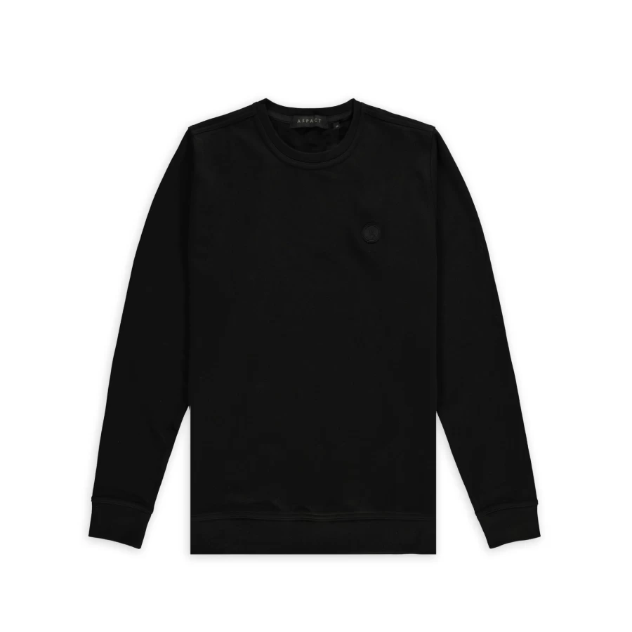 Aspact Black Leather Sweater for Men - Premium Genuine Leather Pullover