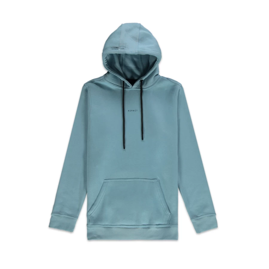 Aspact Light Blue Hoodie with Back Logo - Stylish Men's Pullover Sweatshirt