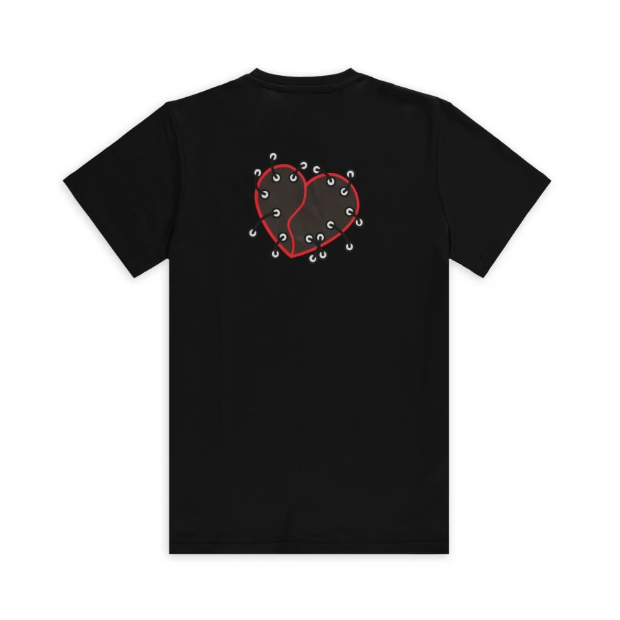 Aspact Broken Heart Graphic Tee - Black Unisex T-Shirt