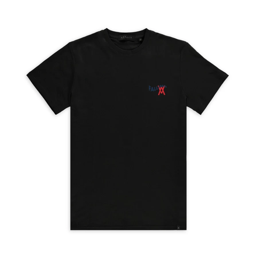 Aspact Black Falling Graphic Tee - Trendy Streetwear T-Shirt for Men & Women