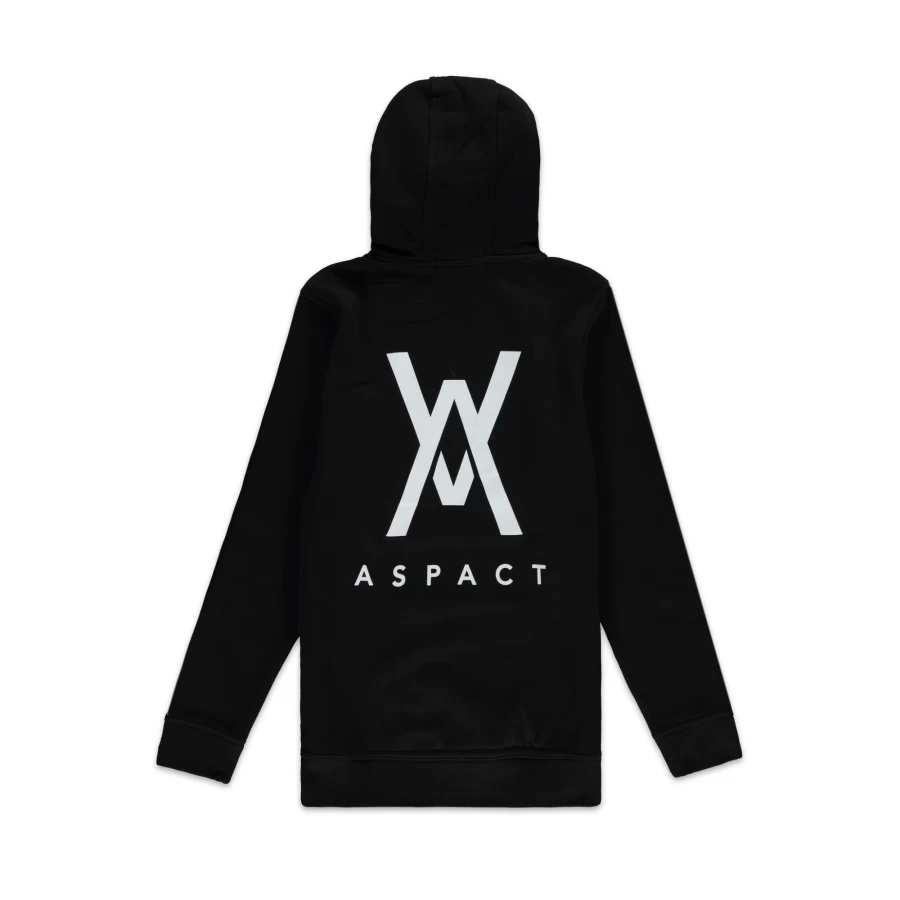 Aspact Black Hoodie with Back Logo - Stylish Men's Pullover Sweatshirt