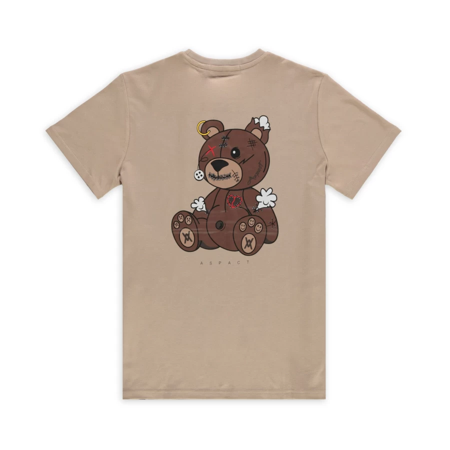 Aspact Teddy Tee Taupe - Soft Cotton Comfort Fit T-Shirt for Men & Women