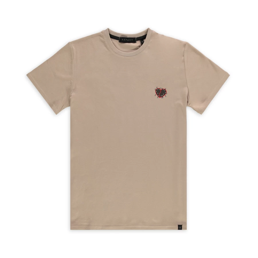 Aspact Teddy Tee Taupe - Soft Cotton Comfort Fit T-Shirt for Men & Women