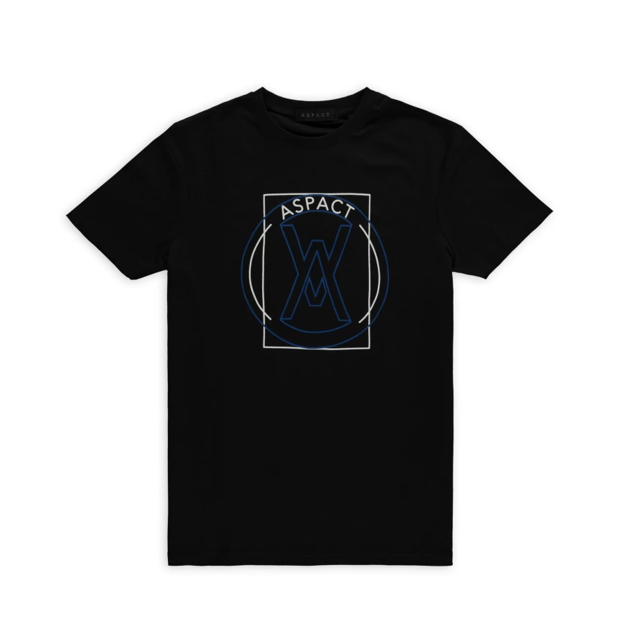 Aspact Tunis Tee Black - Premium Cotton Men's T-Shirt - Slim Fit Casual Top