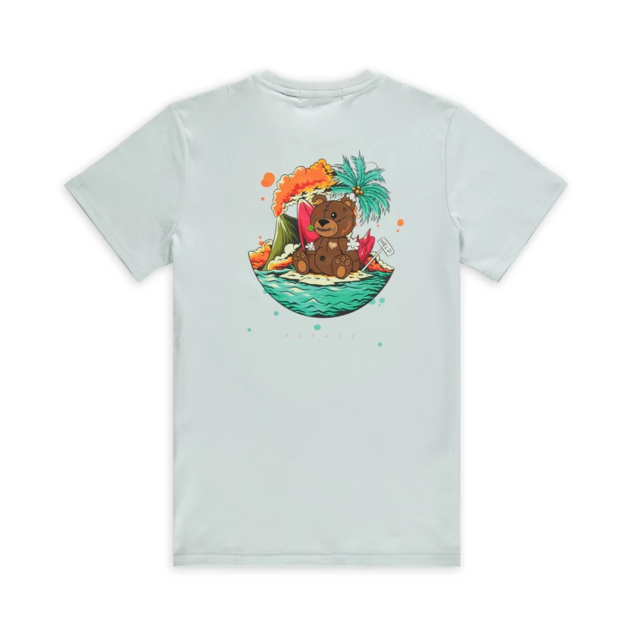 Aspact Lost Teddy Graphic Tee - Ice Color Casual T-Shirt for Men & Women