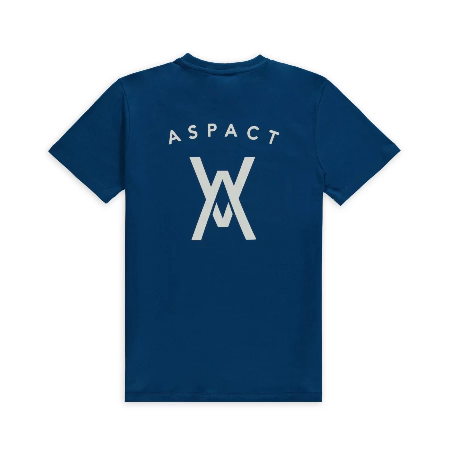 Aspact Classic Blue Back Logo T-Shirt for Men - Premium Cotton Tee with Branded Design