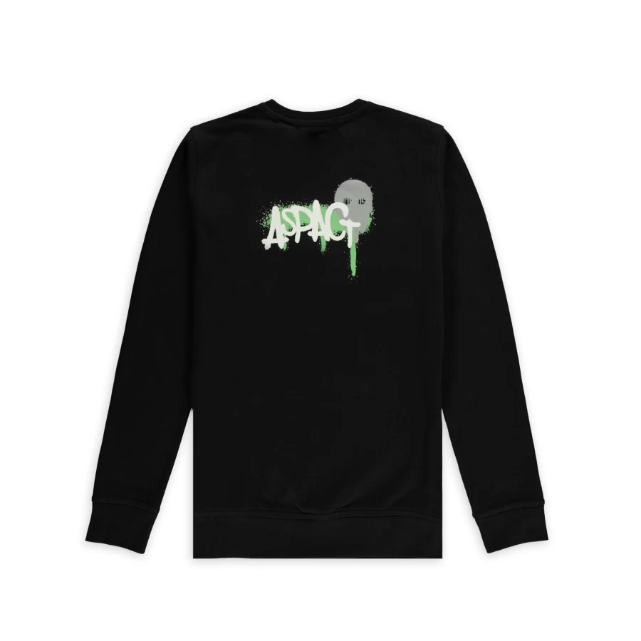 Aspact Skull Print Black Sweater for Men - Gothic Style Pullover