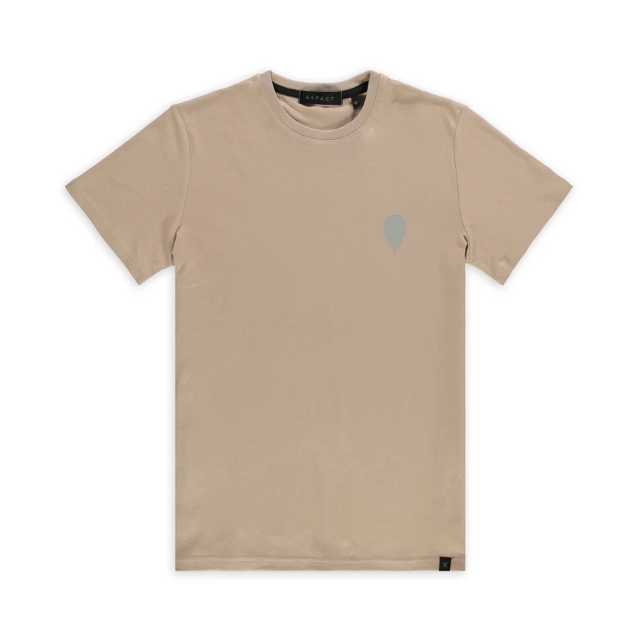 Aspact Skull Graphic T-Shirt in Taupe - Stylish Men's Casual Tee