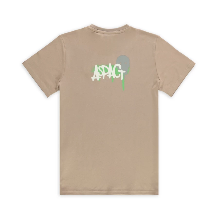 Aspact Skull Graphic T-Shirt in Taupe - Stylish Men's Casual Tee