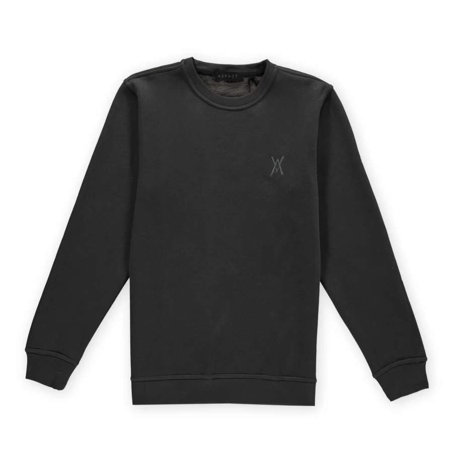 Aspact D.Grey Logo Crewneck Sweatshirt - Ton Sur Ton Embroidered Design