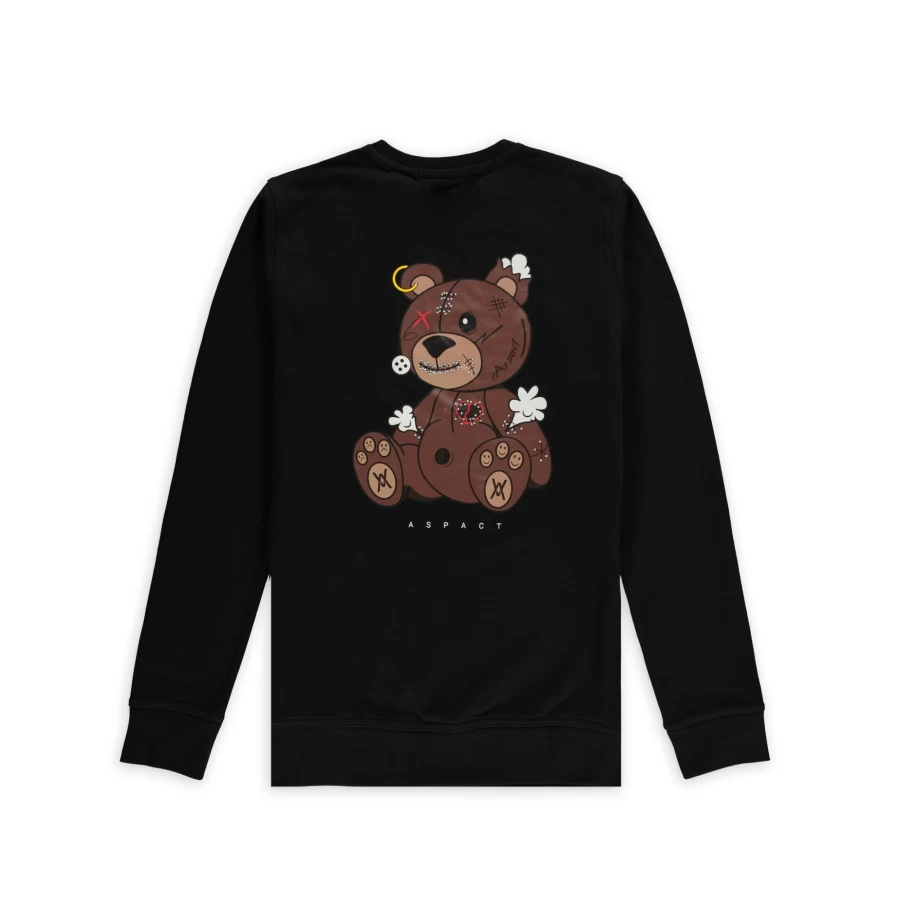 Aspact Black Teddy Bear Sweater - Soft & Cozy Knit Pullover