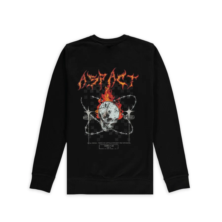 Aspact Black Game Over Knit Sweater - Retro Gaming Pullover for Men & Women