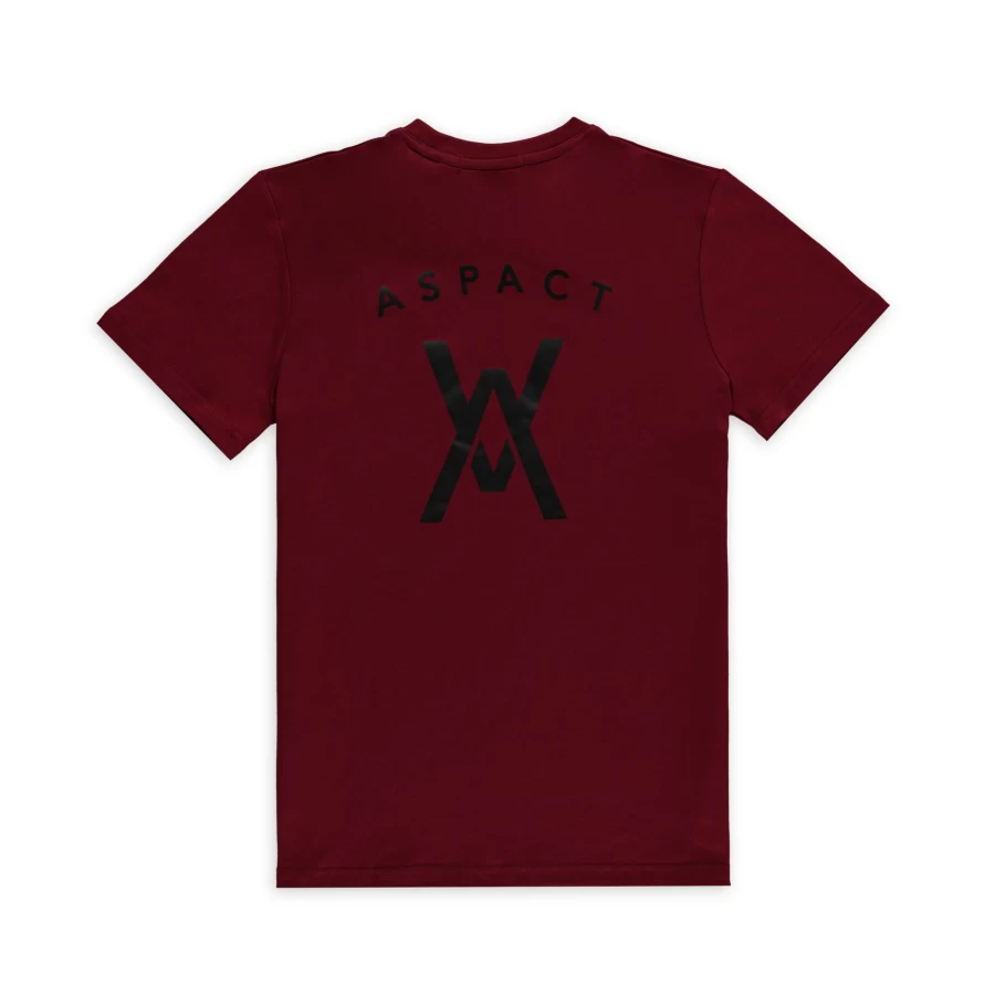 Aspact Rhubarb Red Back Logo T-Shirt for Men and Women - Casual Cotton Tee