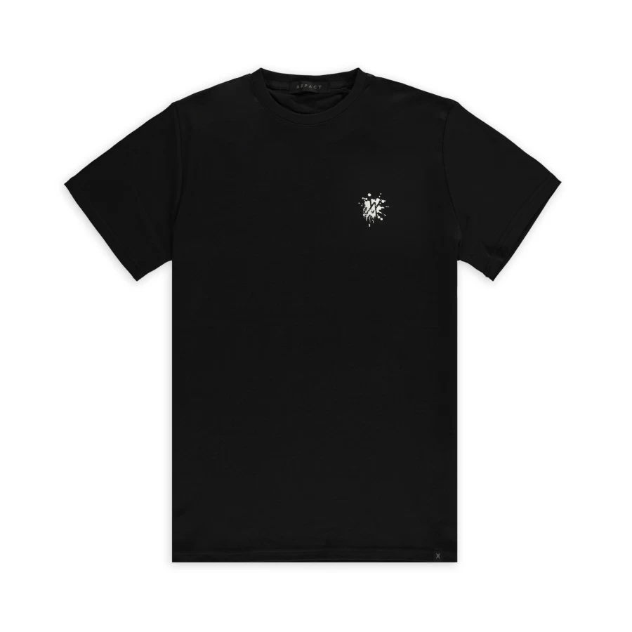 Aspact Men's Splash Graphic Tee - Soft Cotton Black T-Shirt for Casual Wear