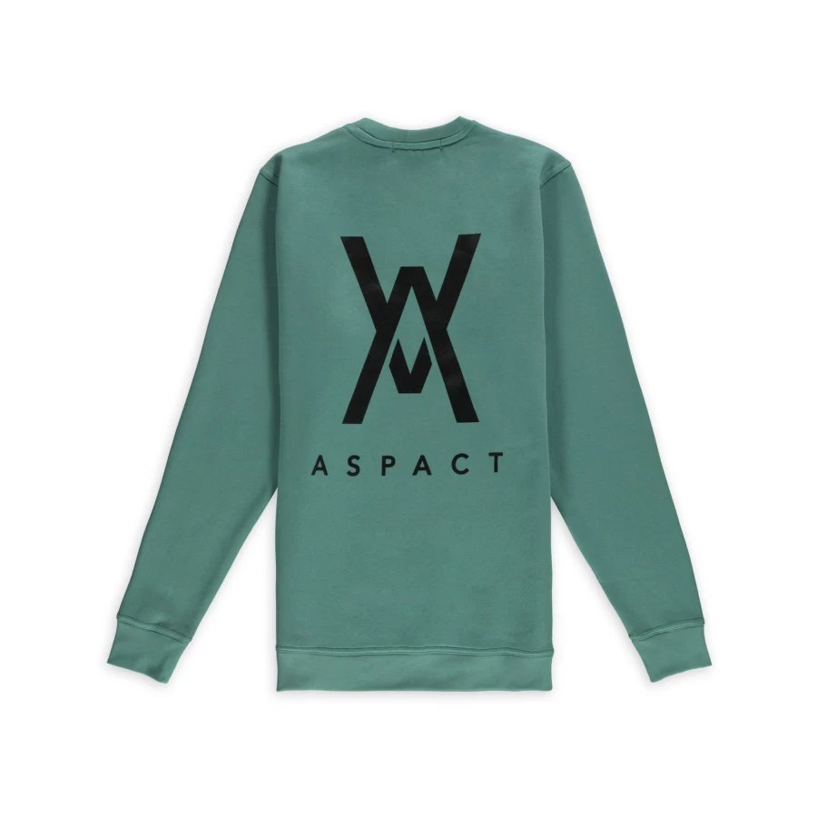 Aspact Beryl Green Logo Sweater - Casual Comfort Pullover for Men & Women