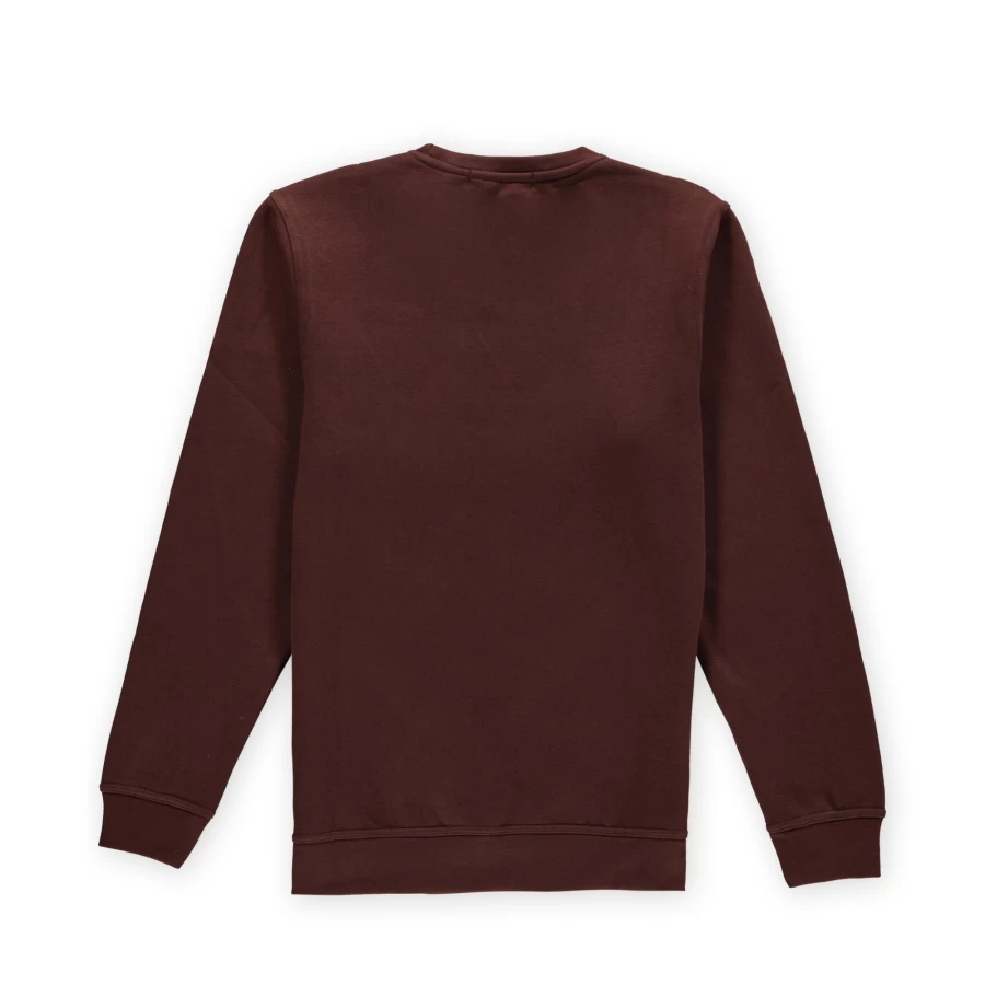 Aspart Ton Sur Ton Embroidered Logo Crewneck Sweatshirt in Brown - Casual Comfort Fit Men's Pullover