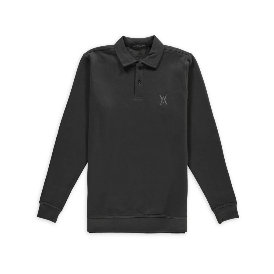 Aspact Premium Polo Sweater for Men - Soft Cotton Knit, Classic D.Grey Color, Stylish Casual Wear