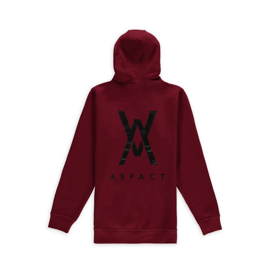 Aspact Rhubarb Red Back Logo Hoodie - Stylish Pullover for Men & Women