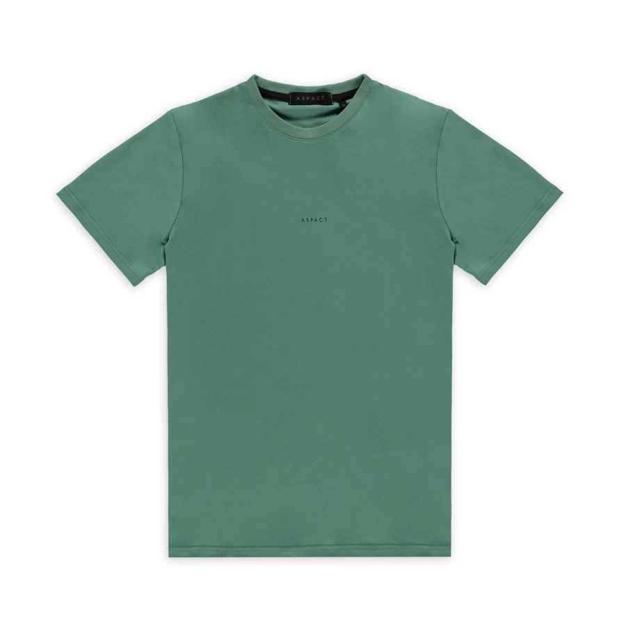 Aspact Beryl Green Back Logo T-Shirt - Casual Cotton Tee with Branded Design